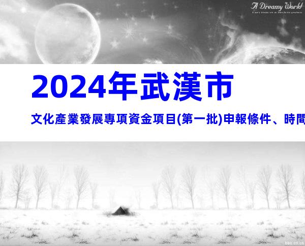 2024年武漢市文化產業發展專項資金項目(第一批)申報條件、時間