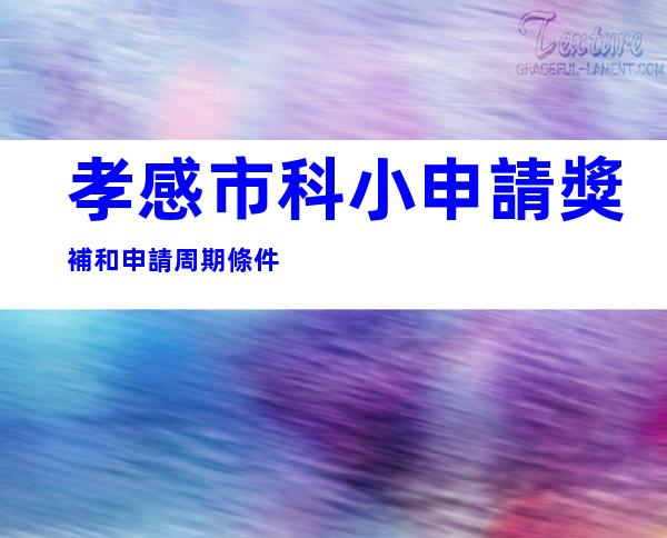 孝感市科小申請獎補和申請周期條件