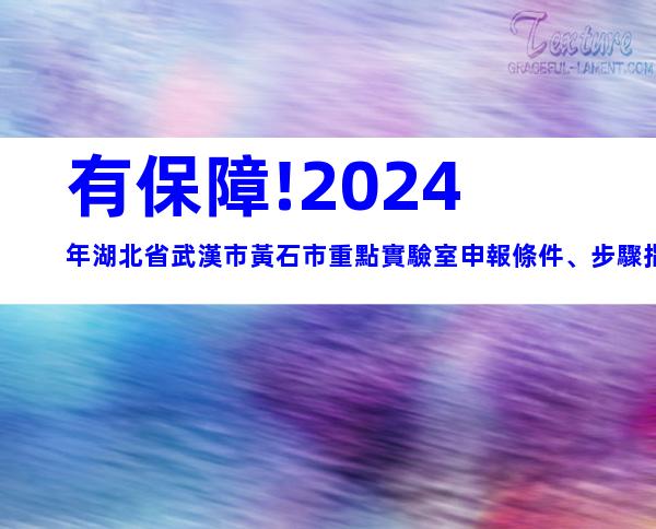 有保障!2024年湖北省武漢市黃石市重點實驗室申報條件、步驟指南