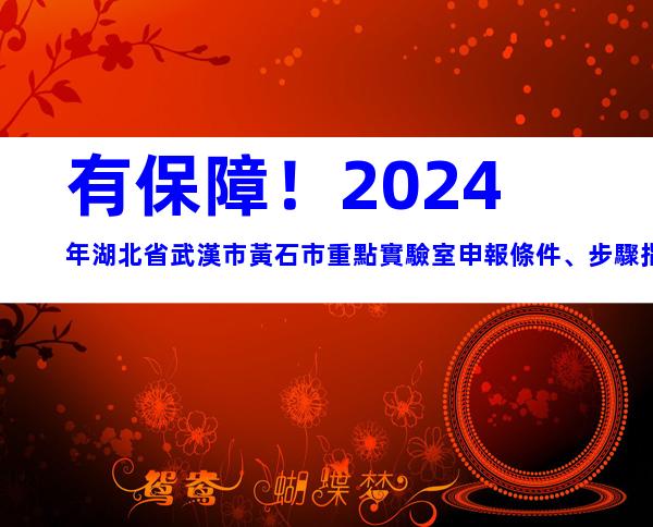有保障！2024年湖北省武漢市黃石市重點實驗室申報條件、步驟指南